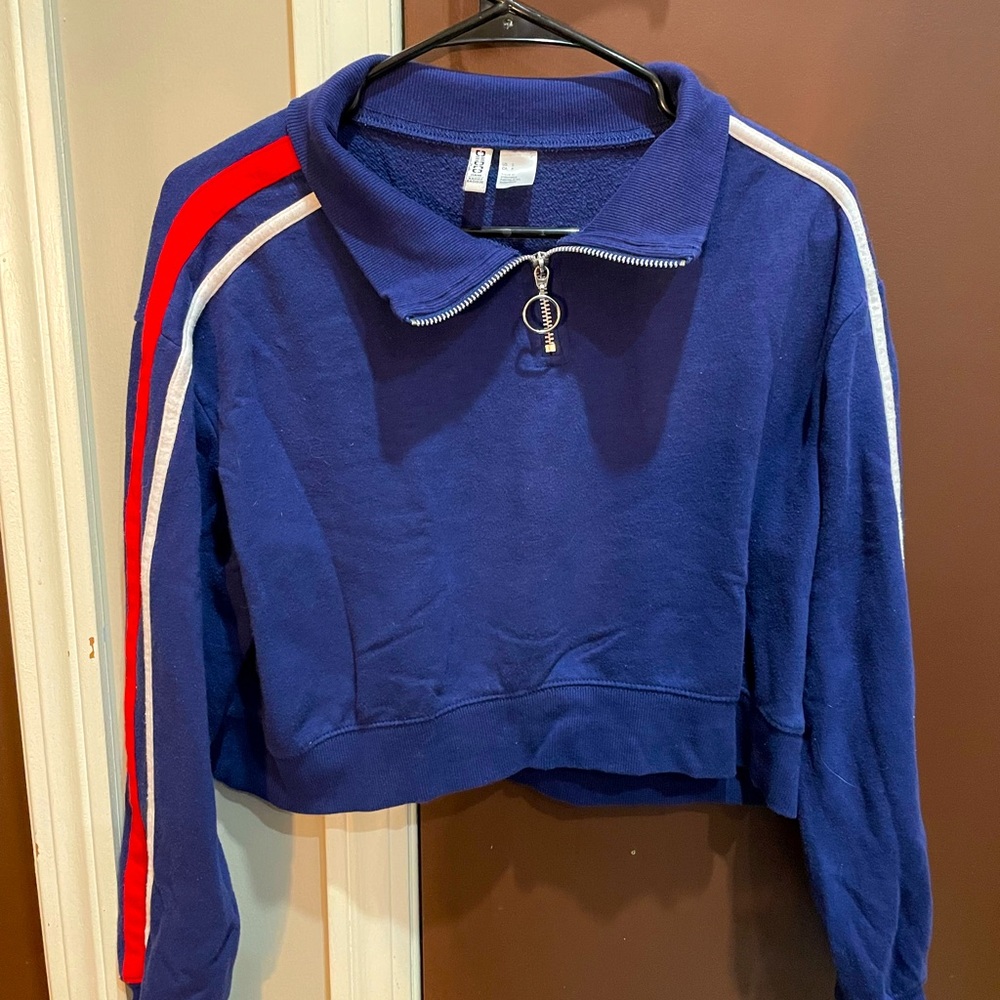 Cropped Blue Quarter zip!
